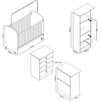 Quarto de Bebê Completo Guarda Roupa Cômoda e Berço com Rodízios Corujinha Percasa - 4