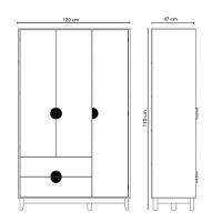 Guarda Roupa Solteiro 3 Portas 2 Gavetas Ipe Albatroz
