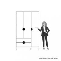 Guarda Roupa Solteiro 3 Portas 2 Gavetas Ipe Albatroz - 5