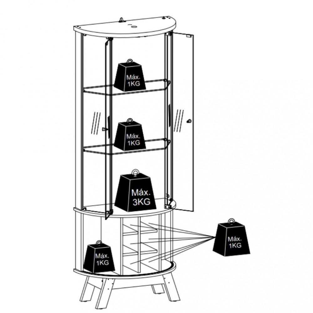 Cristaleira 4 Portas Marina Madetec - 3