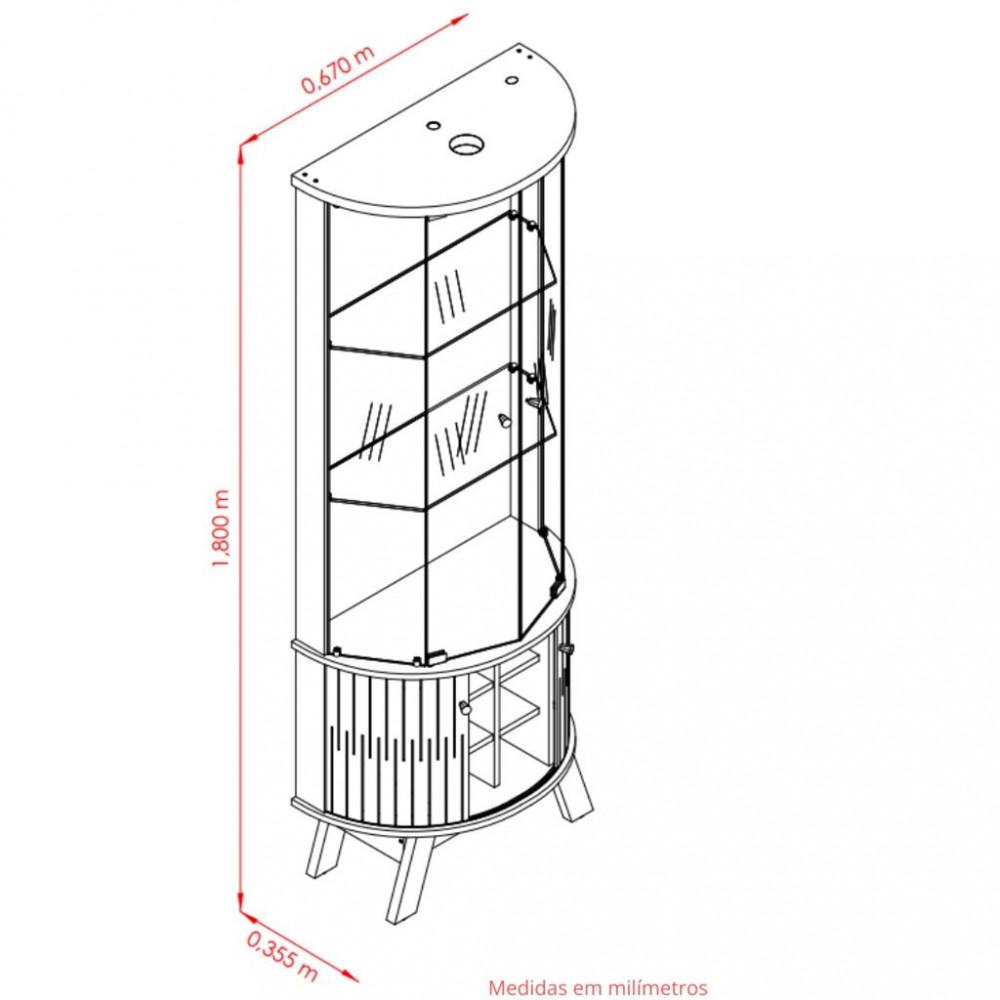 Cristaleira 4 Portas Marina Madetec - 4