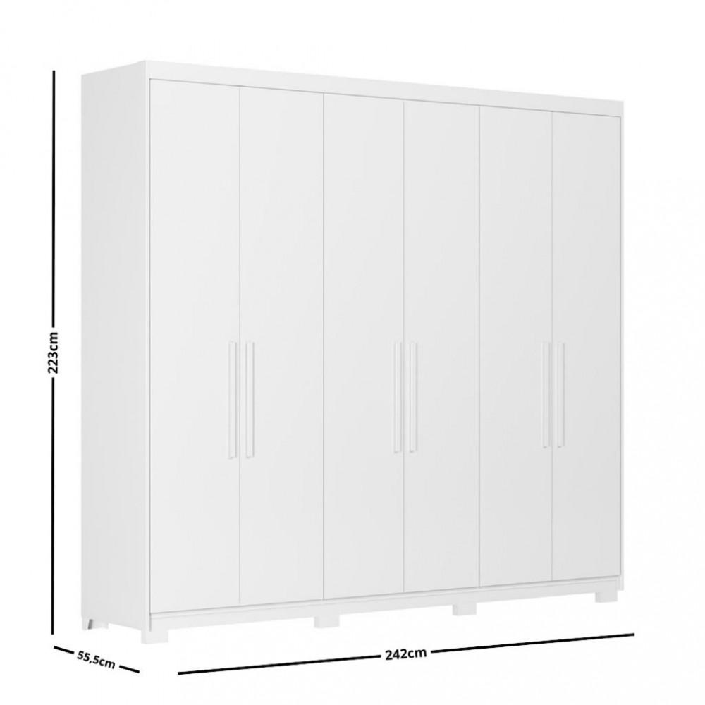 Guarda Roupa Casal com Pés 6 Portas 100 MDF Venice Demobile - 3