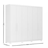 Guarda Roupa Casal com Pés 6 Portas 100 MDF Venice Demobile - 3