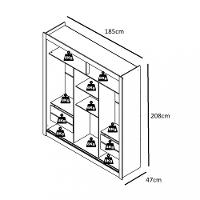 Guarda Roupa Casal 3 Portas de Correr City Maxel - 4