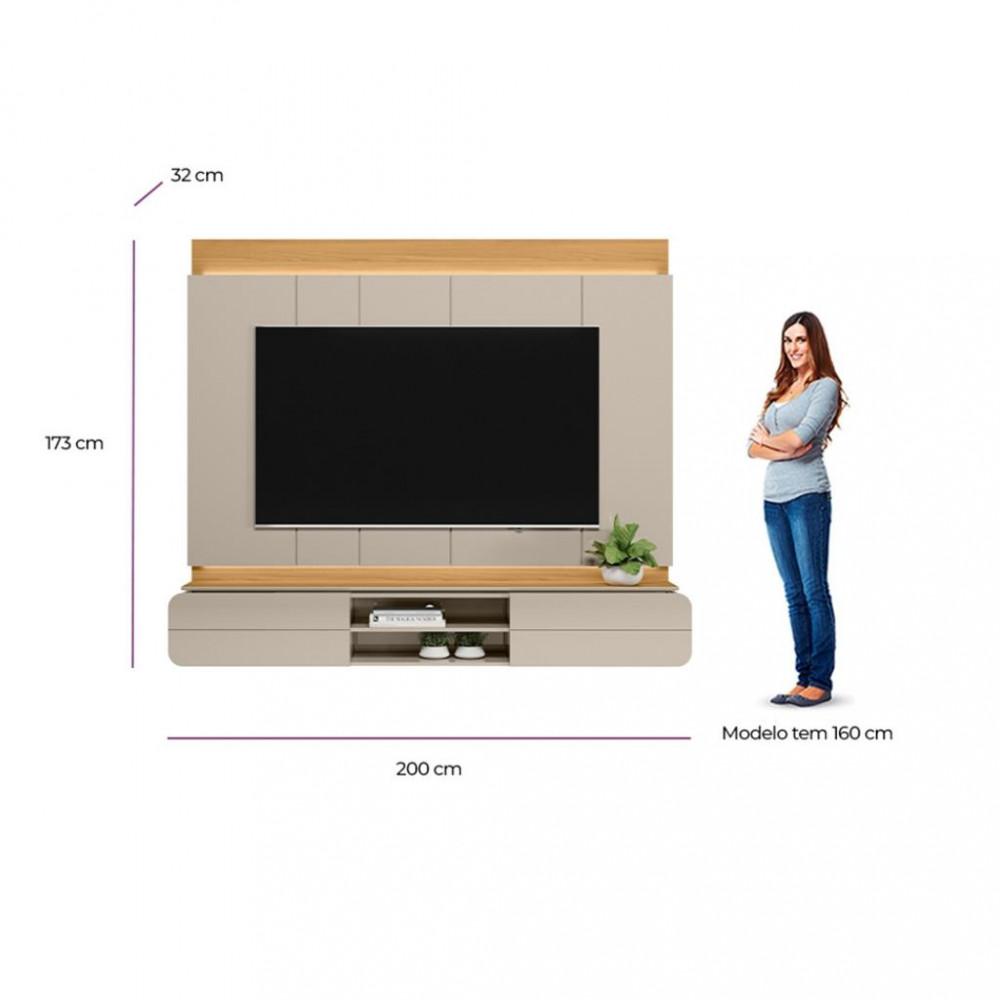 Painel para TV até 75 Polegadas 2 Portas LED Zurique Linea Brasil - 4