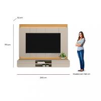 Painel para TV até 75 Polegadas 2 Portas LED Zurique Linea Brasil