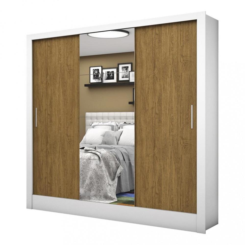 Guarda Roupa Casal com Espelho 3 Portas de Correr Santiago Carioca Móveis - 2