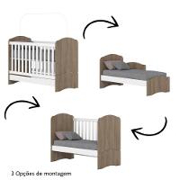 Quarto de Bebê Completo Berço Mini Cama Guarda Roupa 3 Portas 2 Gavetas e Cômoda 5 Gavetas Bala de Menta Henn - 3