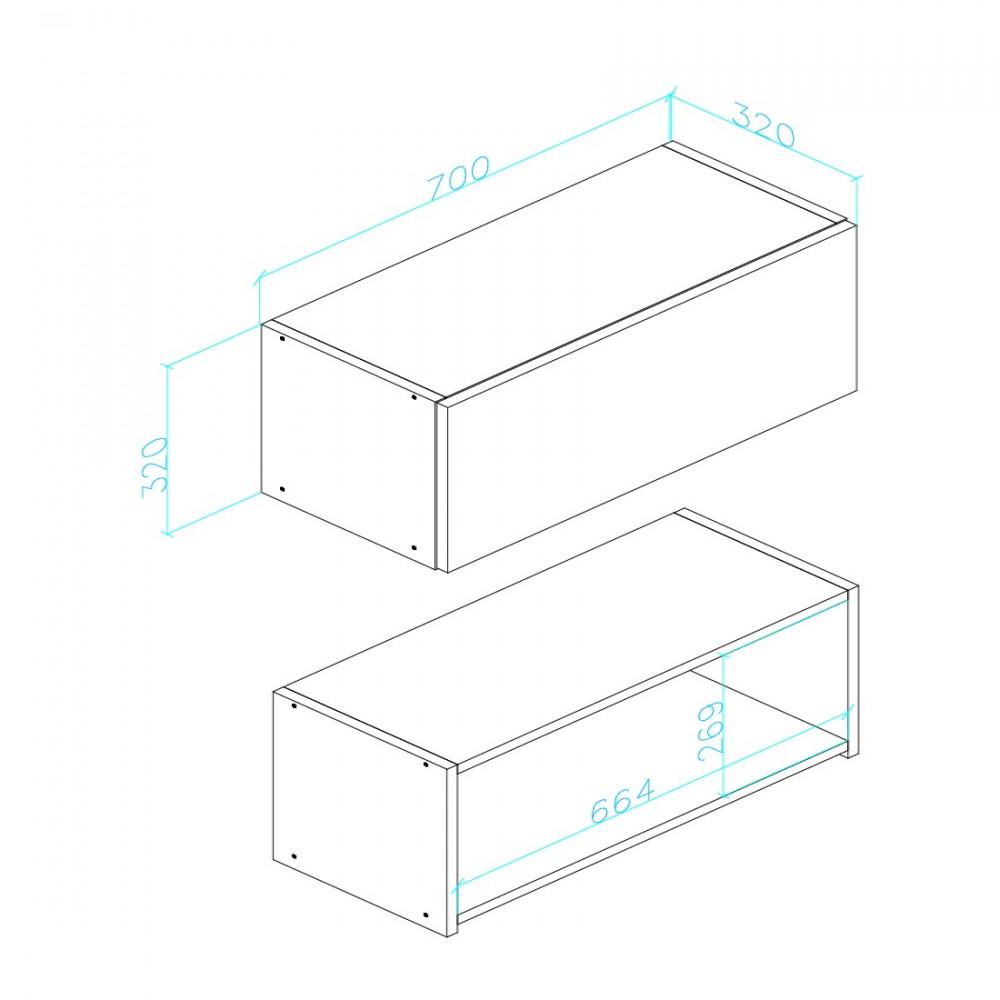Armário Aéreo 1 Porta Rebeca Movelbento - 3