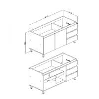 Balcão 2 Portas 3 Gavetas Rebeca Movelbento - 3