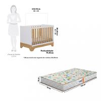 Berço Mini Cama 3 em 1 MDF Popy Retrô Móveis Peroba com Colchão Gazin - 3