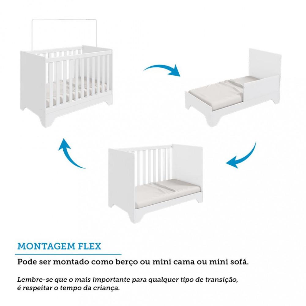 Berço Mini Cama 3 em 1 MDF Popy Retrô Móveis Peroba com Colchão Gazin - 5