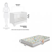 Berço Mini Cama 3 em 1 MDF Popy Retrô Móveis Peroba com Colchão Gazin - 3