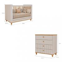 Quarto de Bebê Completo Berço e Cômoda 4 Gavetas 100 MDF Lívia Permobili - 3