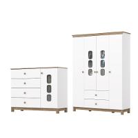 Quarto de Bebê Com Guarda Roupa e Cômoda Aconchego Henn - 2