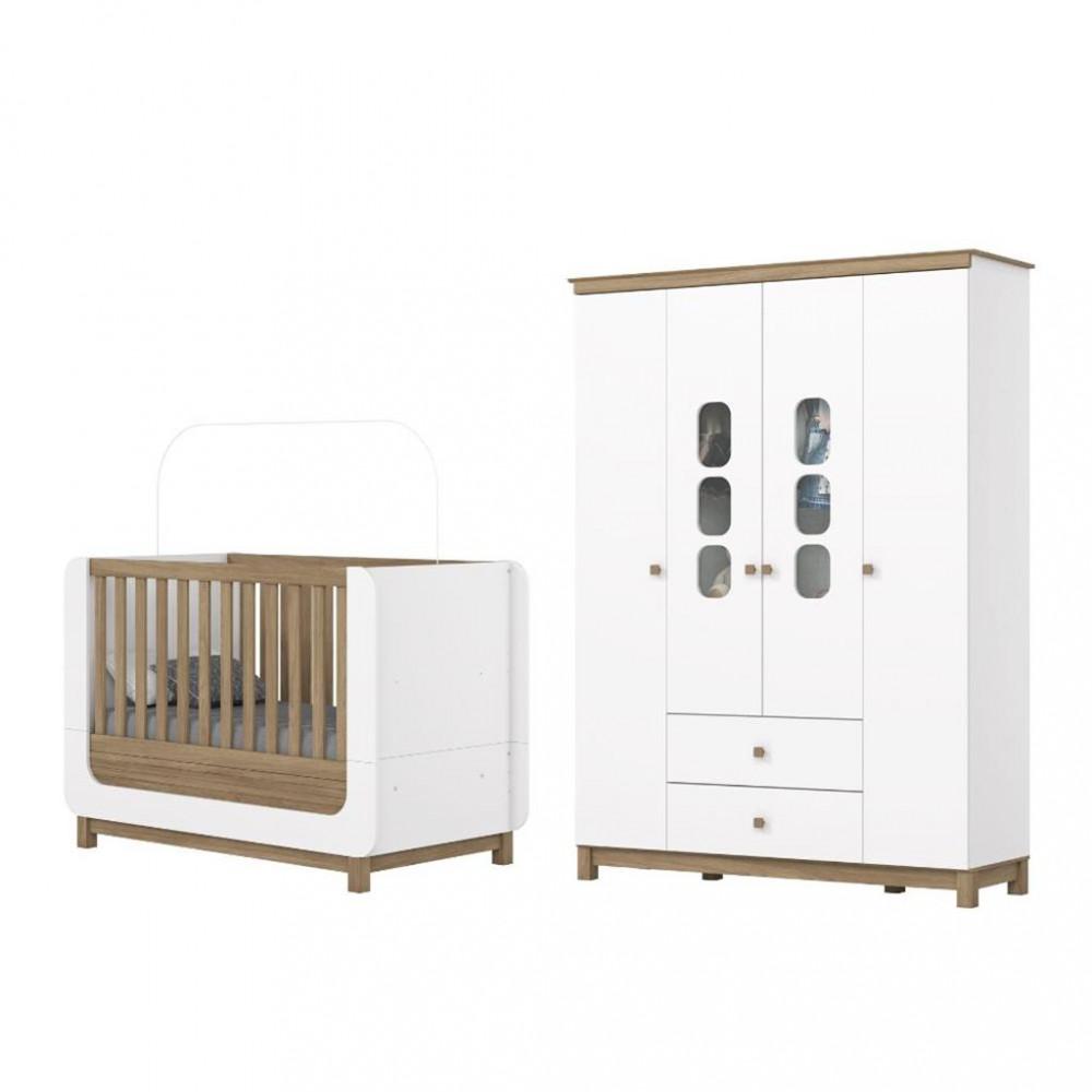 Quarto de Bebê com Guarda Roupa e Berço Aconchego Henn - 2