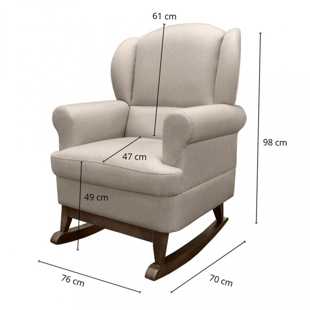 Poltrona de Amamentação Sabrina Canoa com Pés de Madeira e Puff Phoenix Baby - 3