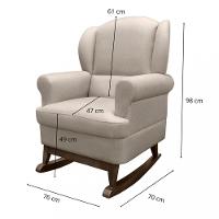 Poltrona de Amamentação Sabrina Canoa com Pés de Madeira e Puff Phoenix Baby - 3