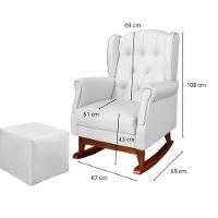 Poltrona de Amamentação Leticia Canoa com Puff Phoenix baby - 3