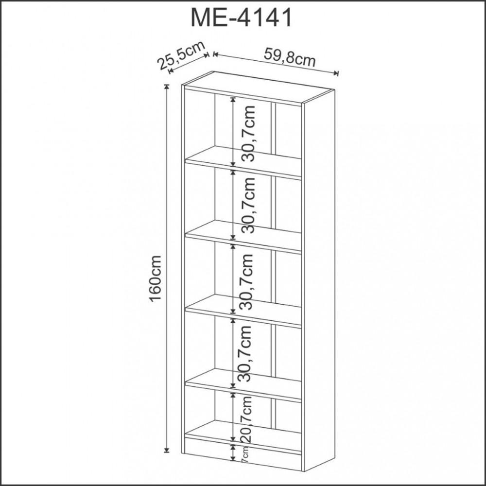 Estante para Livros 5 Prateleiras ME4141 Tecno mobili - 3