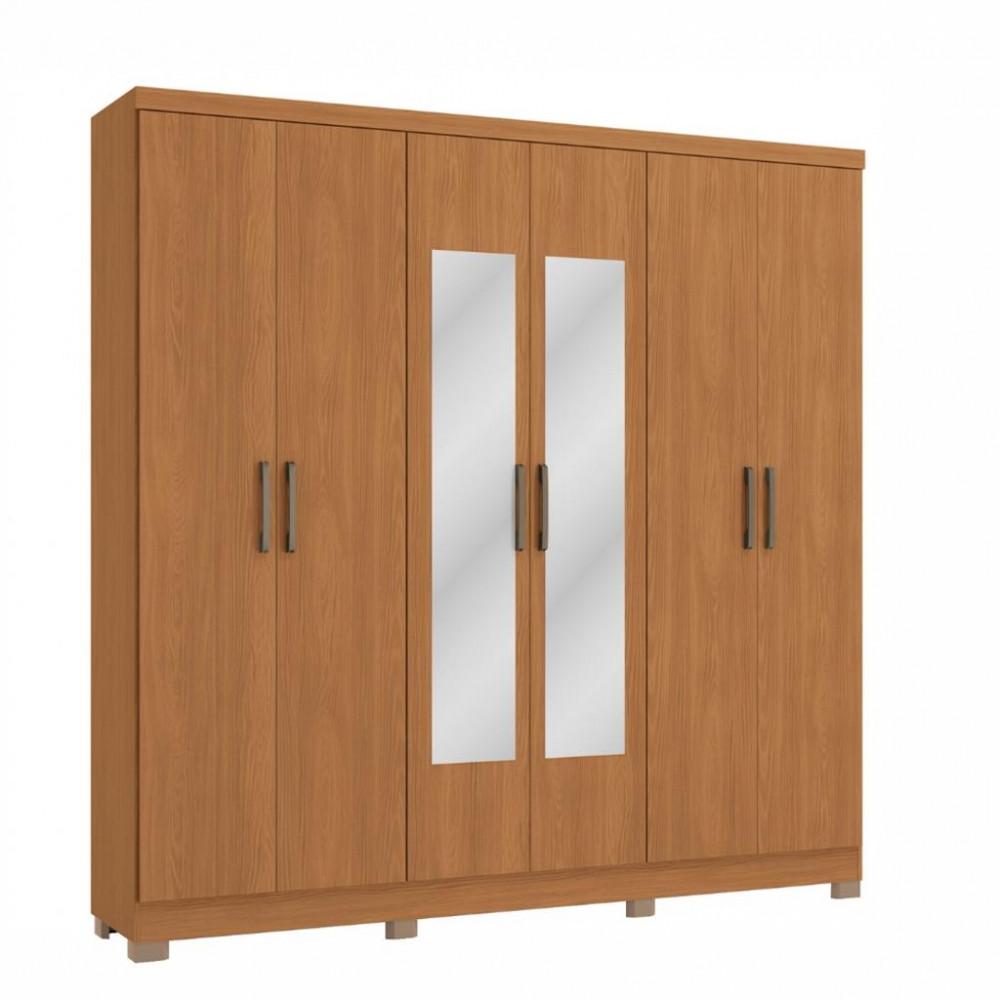 Guarda Roupa Casal com Espelho e Pés 6 Portas CBJ559 Kappesberg - 2