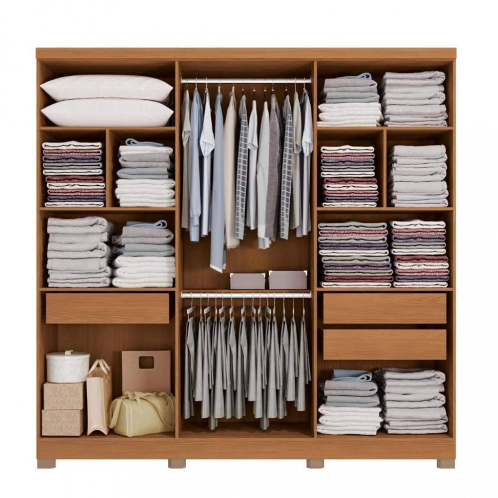 Guarda Roupa Casal com Espelho e Pés 6 Portas CBJ559 Kappesberg - 3