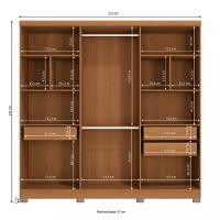 Guarda Roupa Casal com Espelho e Pés 6 Portas CBJ559 Kappesberg - 4