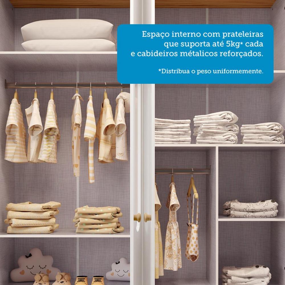 Quarto Infantil com Guarda Roupa e Cômoda com Janelas 100 MDF Elô New Móveis Peroba - 4