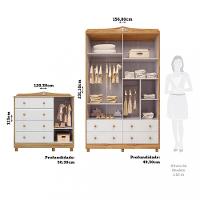 Quarto Infantil com Guarda Roupa e Cômoda com Janelas 100 MDF Elô New Móveis Peroba - 3
