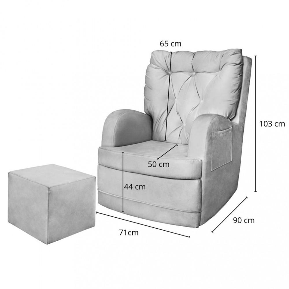 Poltrona de Amamentação Ludmila com Puff Phoenix Baby - 3