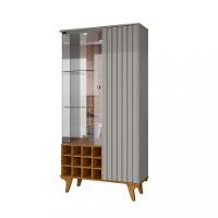 Cristaleira Ripada Com LED e Espelhos 2 Portas Elba Bechara - 2