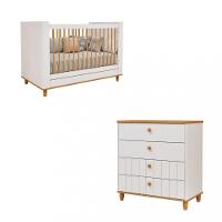 Quarto de Bebê Completo Berço e Cômoda 4 Gavetas 100 MDF Lívia Permobili - 2