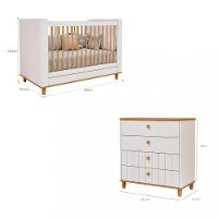 Quarto de Bebê Completo Berço e Cômoda 4 Gavetas 100 MDF Lívia Permobili - 3