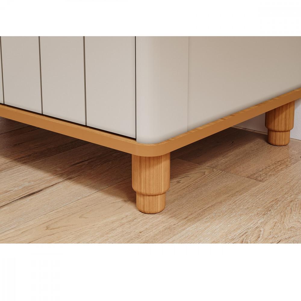 Quarto de Bebê Completo Berço Guarda Roupa 4 Portas e Cômoda 4 Gavetas 100 MDF Lívia Permobili - 5