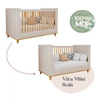 Quarto de Bebê Completo Berço Guarda Roupa 4 Portas e Cômoda 4 Gavetas 100 MDF Lívia Permobili - 7