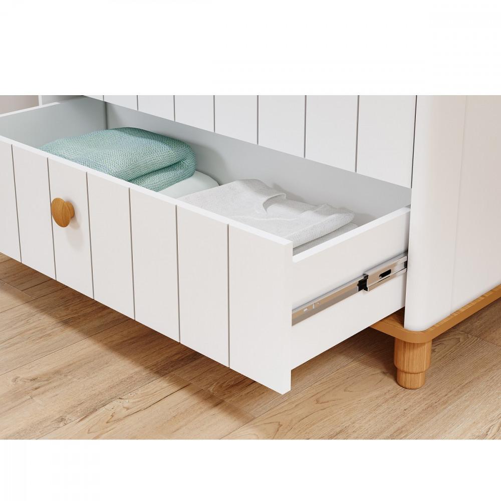 Quarto de Bebê Completo Berço Guarda Roupa 4 Portas e Cômoda 4 Gavetas 100 MDF Lívia Permobili - 6