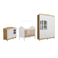 Quarto de Bebê Completo Berço Mini Cama Capitonê Guarda Roupa e Cômoda Janela Elô New Móveis Peroba - 2
