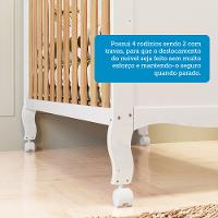 Quarto de Bebê Completo Berço Mini Cama Capitonê Guarda Roupa e Cômoda Janela Elô New Móveis Peroba - 6