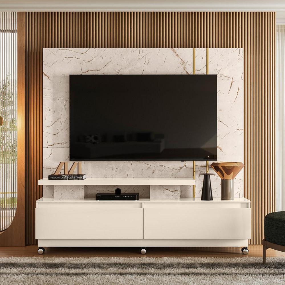 Estante home para TV até 75 Polegadas 2 Gavetas com Rodizio New Madetec - 1