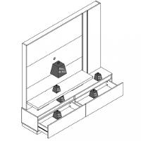 Estante home para TV até 75 Polegadas 2 Gavetas com Rodizio New Madetec - 3