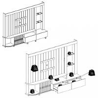 Estante Home para TV até 70 Polegadas 1 Porta 2 Gavetas Le Mans Madetec - 3