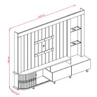 Estante Home para TV até 70 Polegadas 1 Porta 2 Gavetas Le Mans Madetec - 4