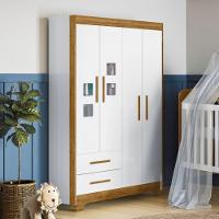 Guarda Roupa Infantil 4 Portas 2 Gavetas Flex Fly Tigus Baby - 1