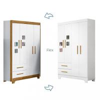 Guarda Roupa Infantil 4 Portas 2 Gavetas Flex Fly Tigus Baby - 2