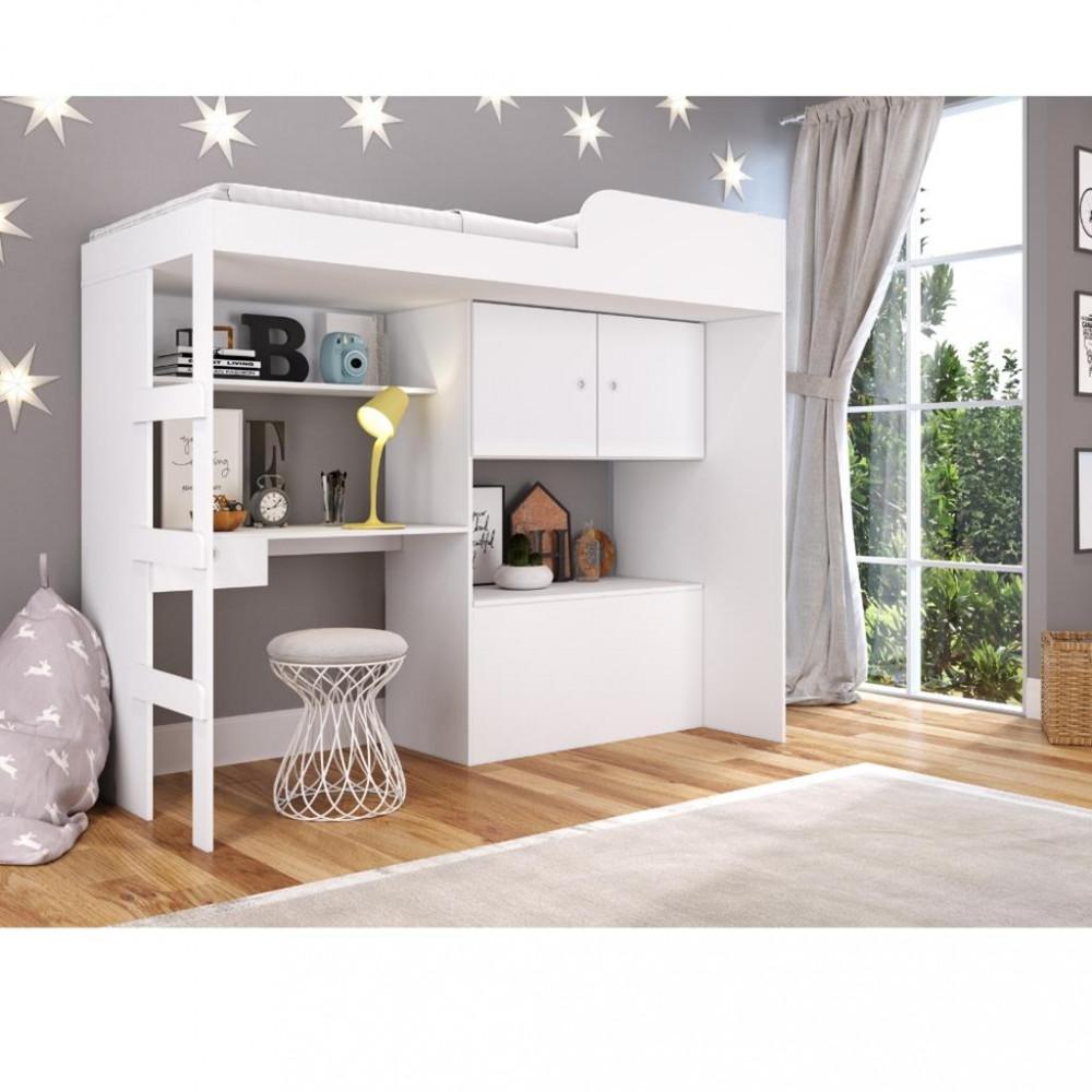 Cama Infantil Alta Multifuncional  Baú Lion Art in Moveis - 1