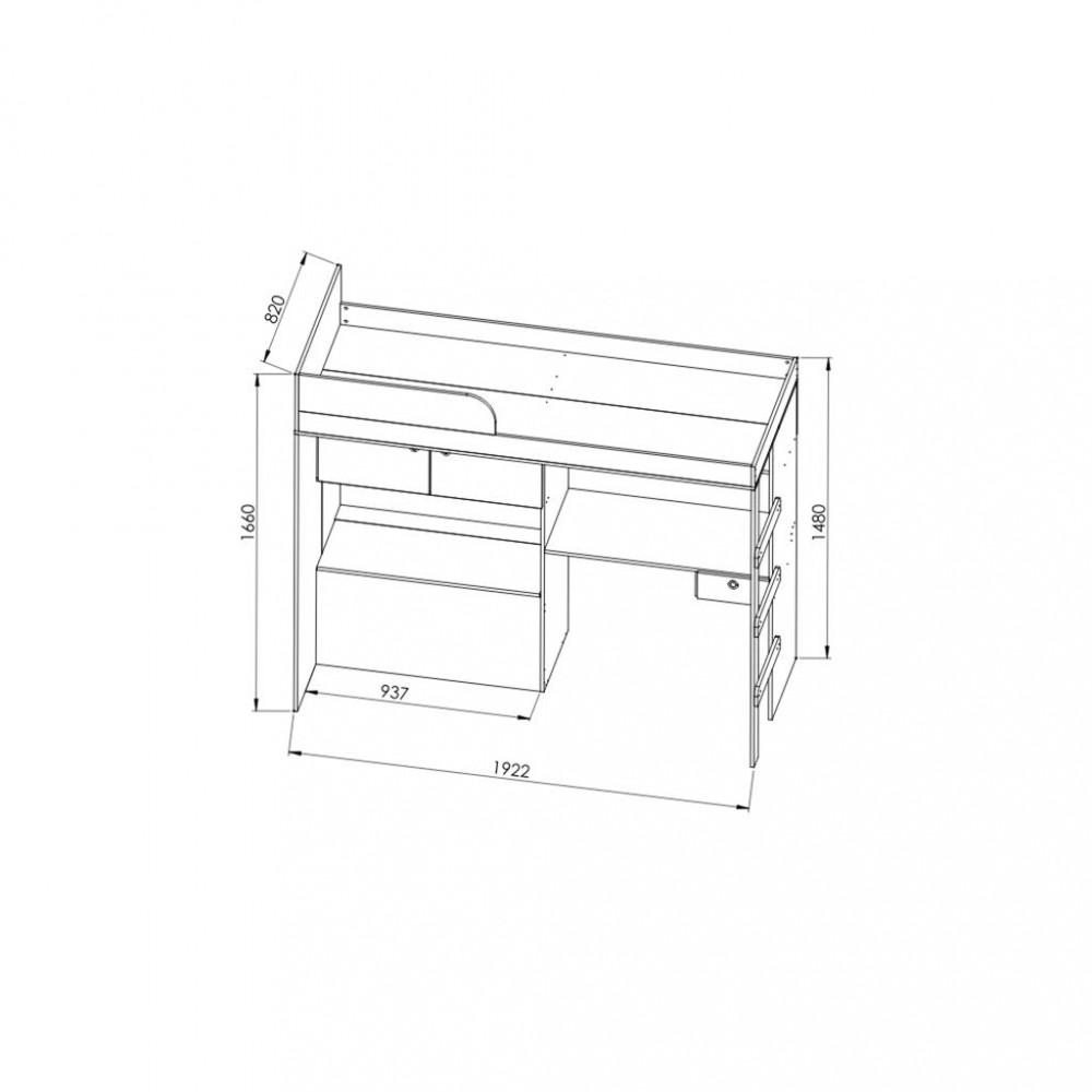 Cama Infantil Alta Multifuncional  Baú Lion Art in Moveis - 4