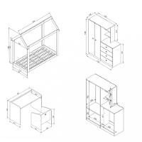 Quarto Infantil GuardaRoupa Cama Mesa e Cadeira Montessoriana Meu Fofinho Art in Moveis - 3
