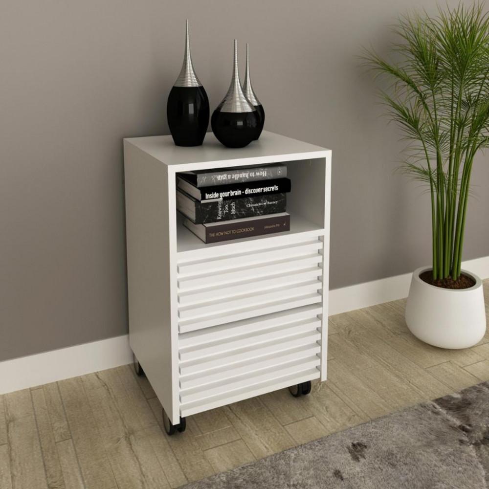 Gaveteiro Para Escritório Ripado Com Rodizio 2 Gavetas ME4175 Tecno Mobili - 1