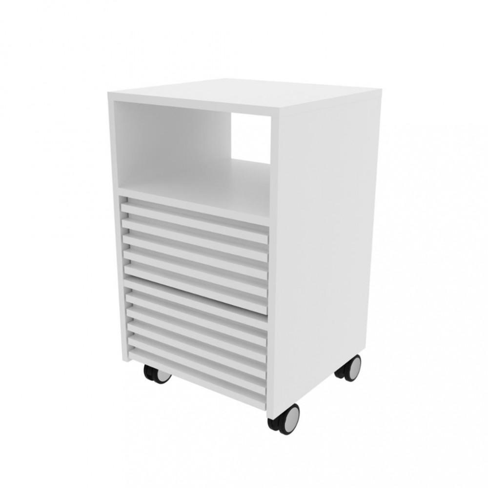 Gaveteiro Para Escritório Ripado Com Rodizio 2 Gavetas ME4175 Tecno Mobili - 2