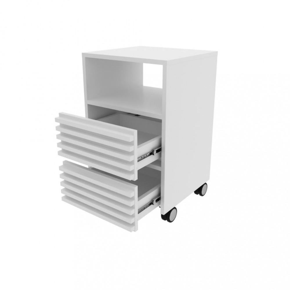 Gaveteiro Para Escritório Ripado Com Rodizio 2 Gavetas ME4175 Tecno Mobili - 3